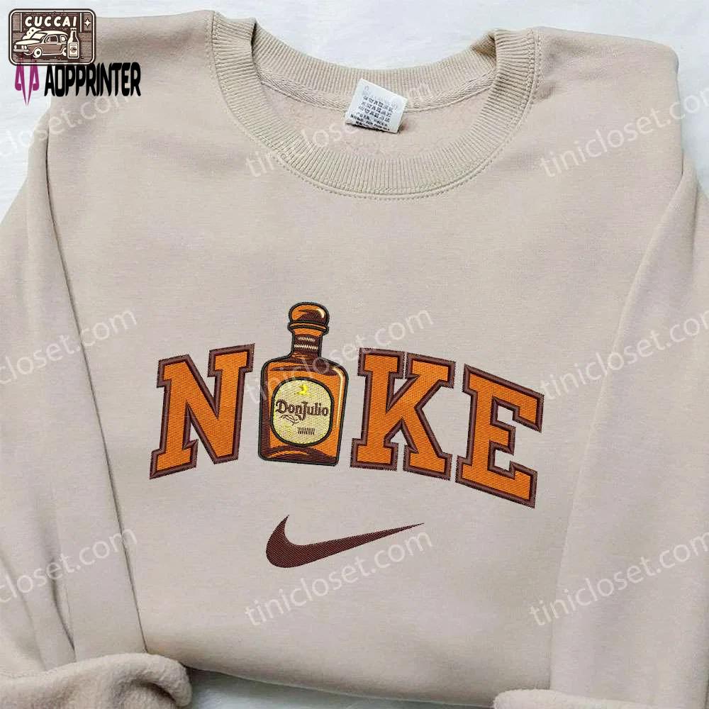 Custom nike embroidered shirt – don julio bottle design perfect gift for him Embroidered Shirt