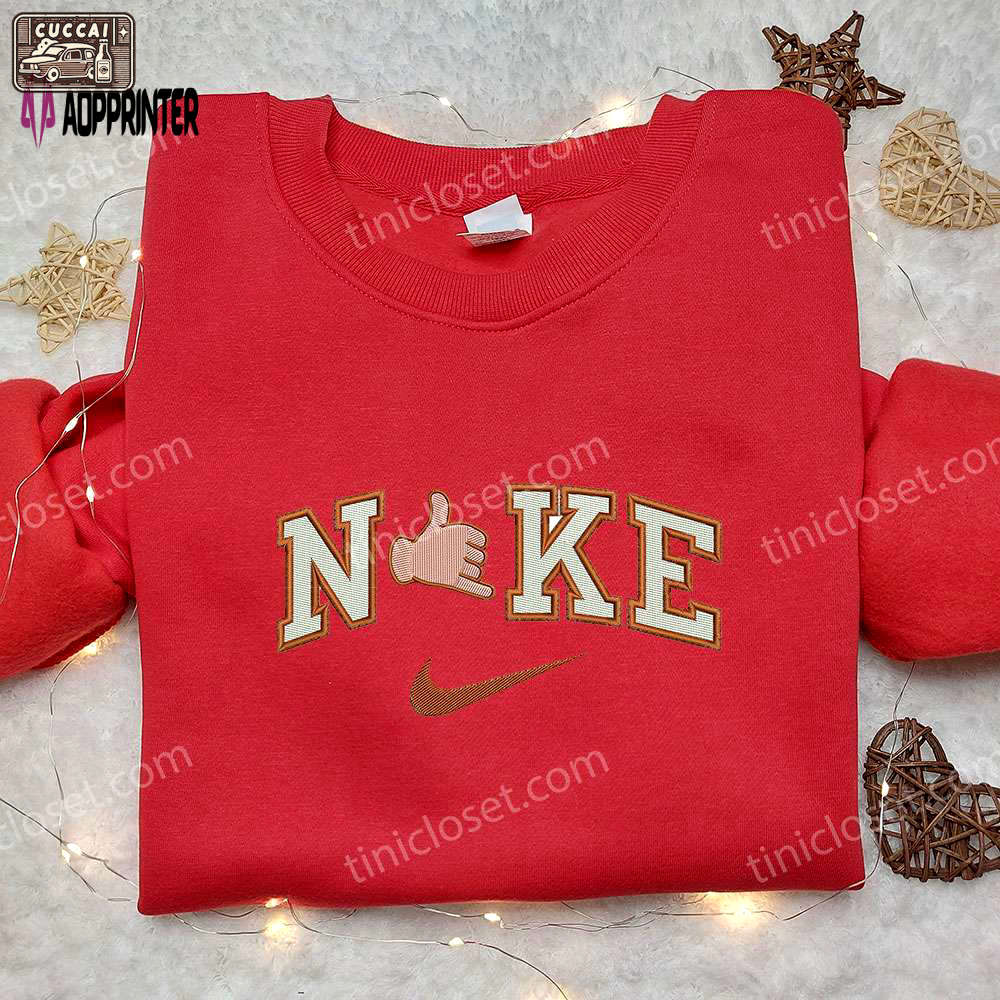 Custom nike embroidered shirt – finger callback x nike perfect gift for wife Embroidered Shirt