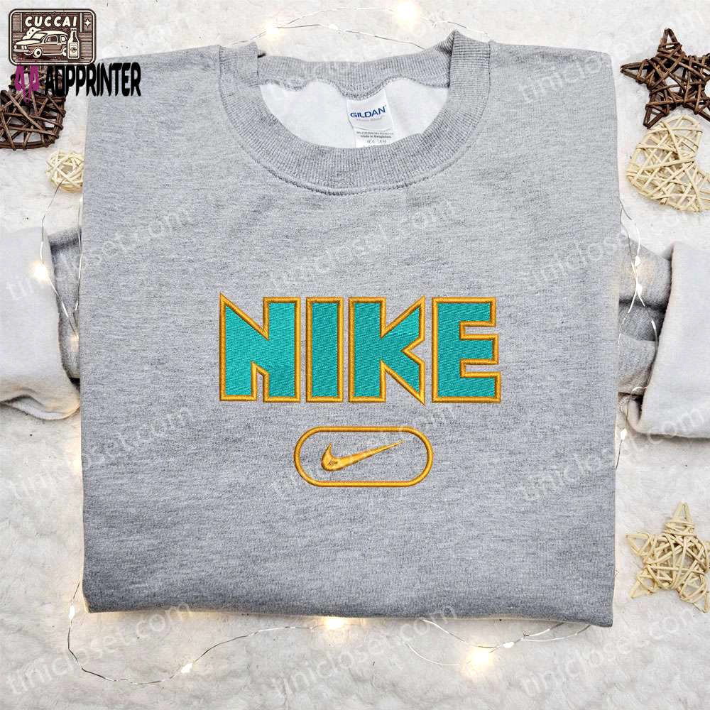 Custom nike embroidered shirt: unique nike inspired design perfect birthday gift Embroidered Shirt