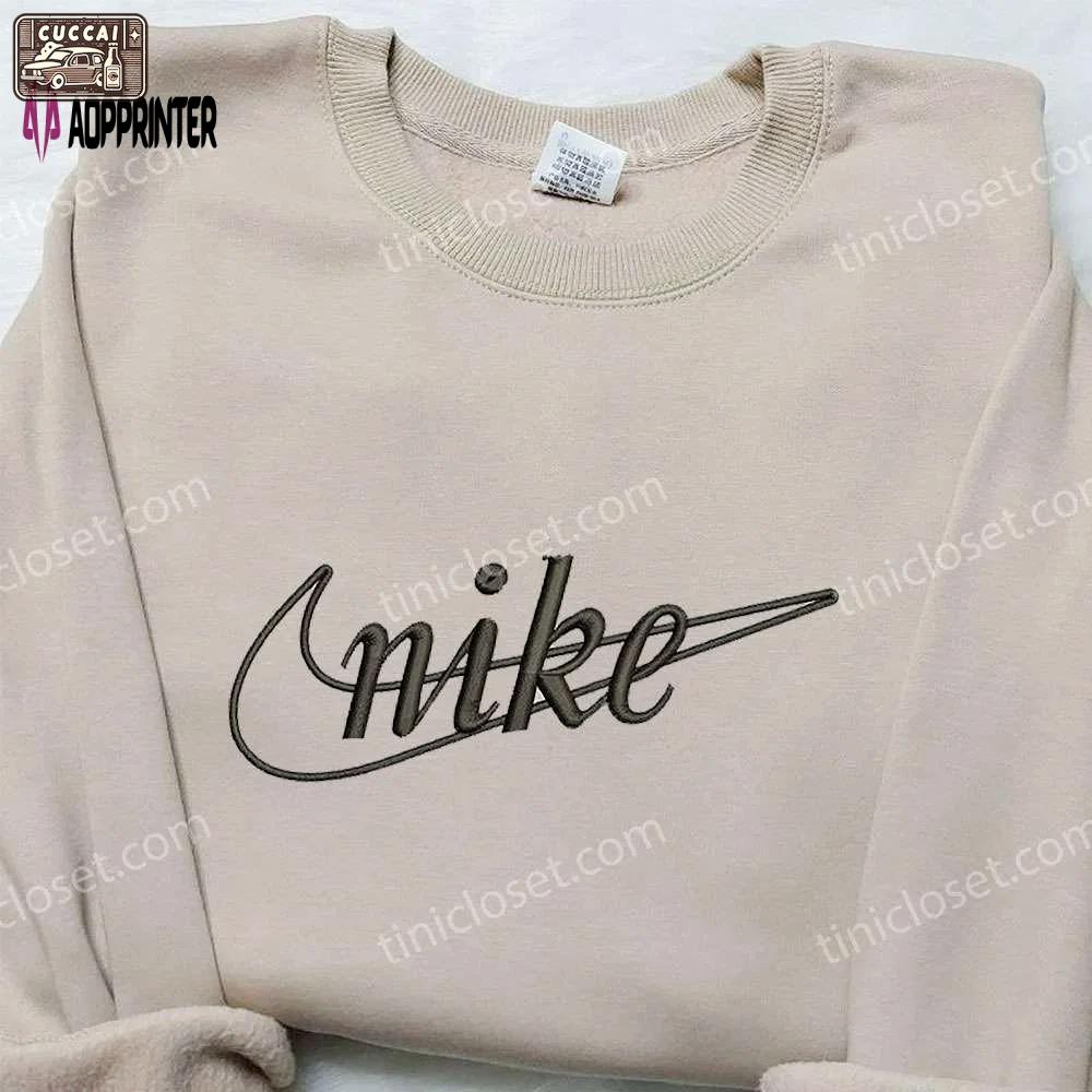 Custom nike embroidered sweatshirt nike inspired shirt best birthday gift ideas Embroidered Shirt