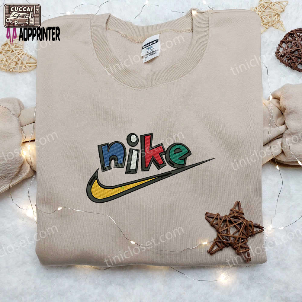 Custom nike x swoosh embroidered shirt – vibrant colors brand quality Embroidered Shirt
