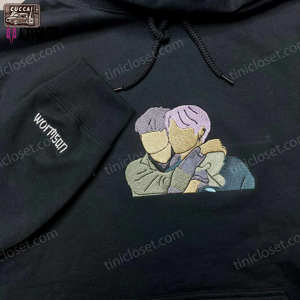 Custom portrait embroidered sweatshirt – personalized hoodie from photo unique gifts Embroidered Shirt