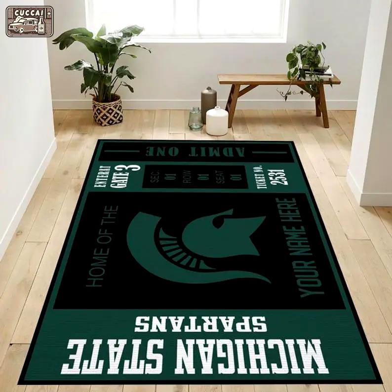 Customizable michigan state spartans ncaa rug living room rug Rectangle Rug