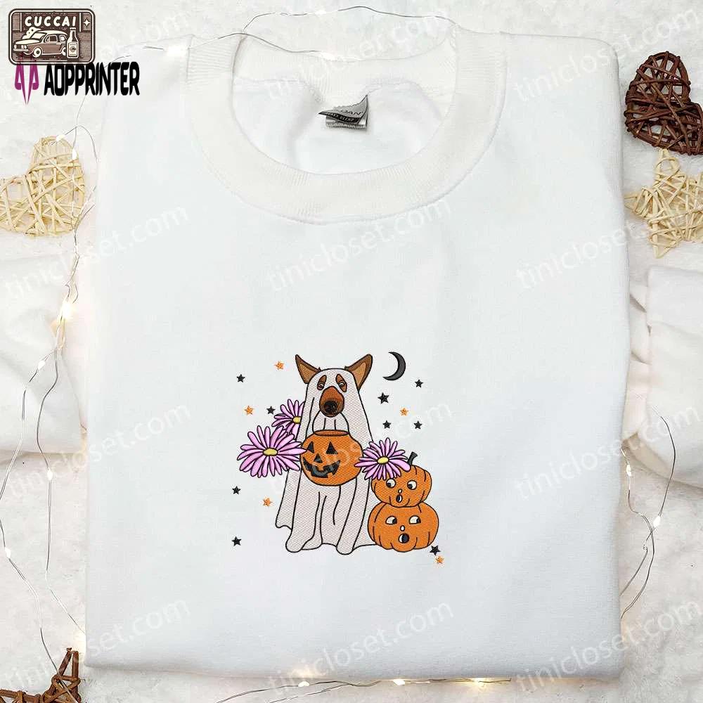 Cute but creepy halloween dog embroidered shirt – best halloween gift for dog lovers Embroidered Shirt