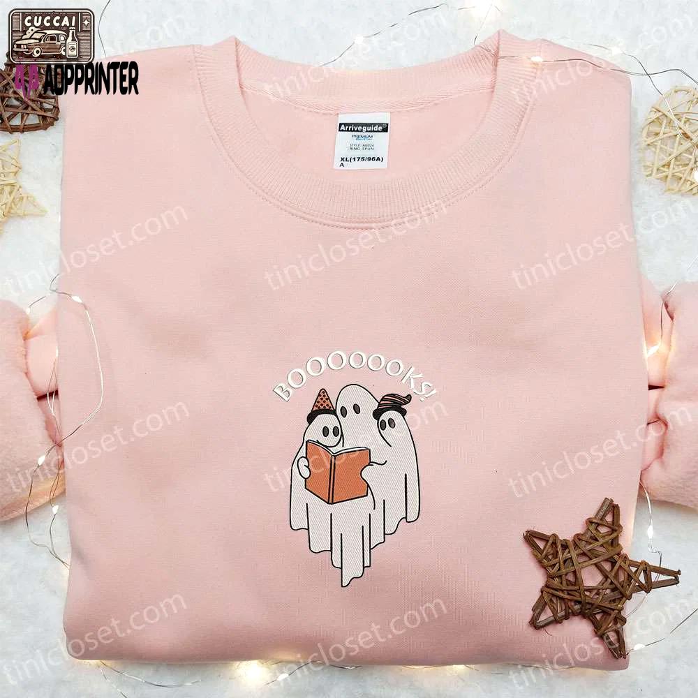 Cute ghost embroidered shirt: perfect halloween gift for family Embroidered Shirt