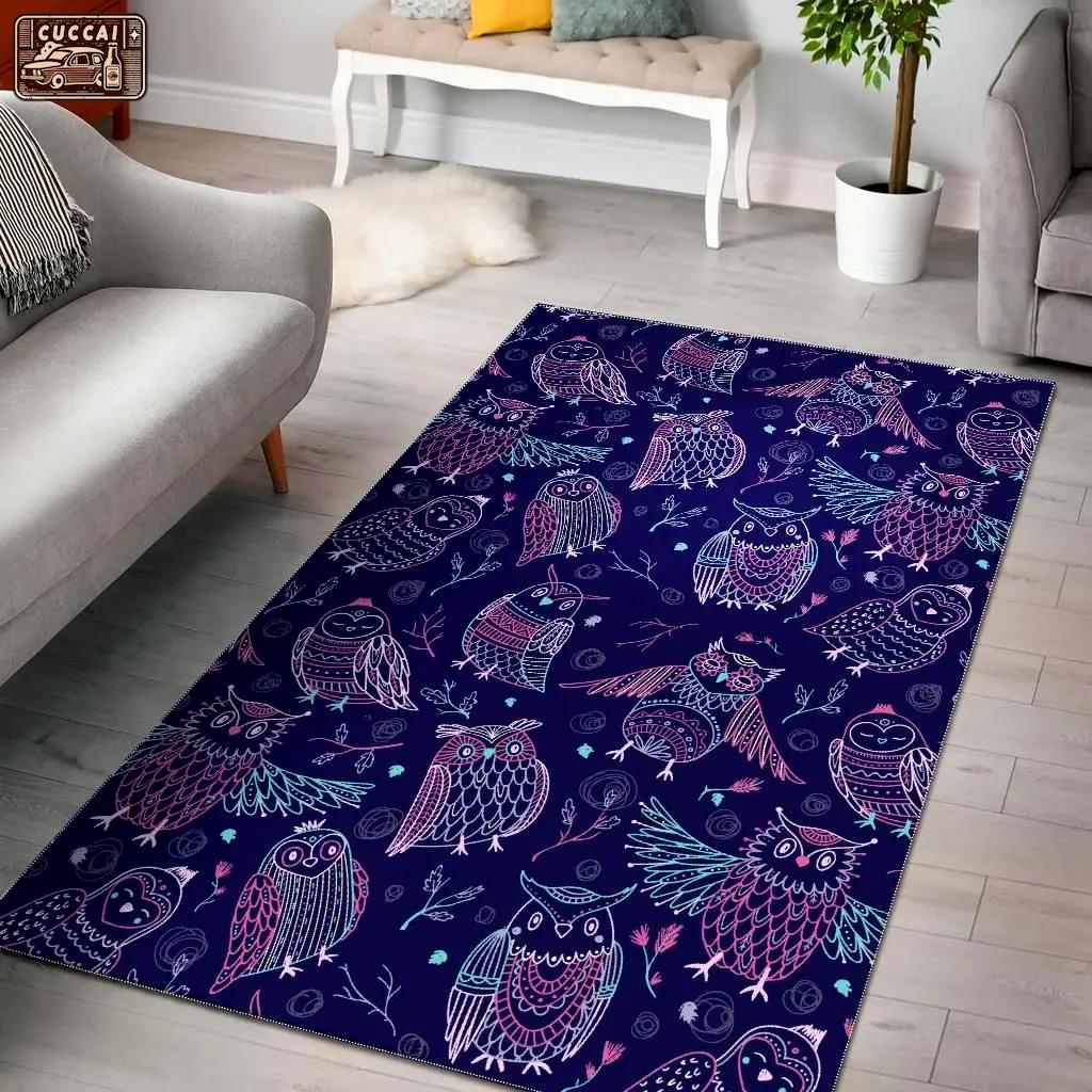 Cute owls pattern boho style ornament dhcdhc dt1910 rug living room rug home decor Rectangle Rug