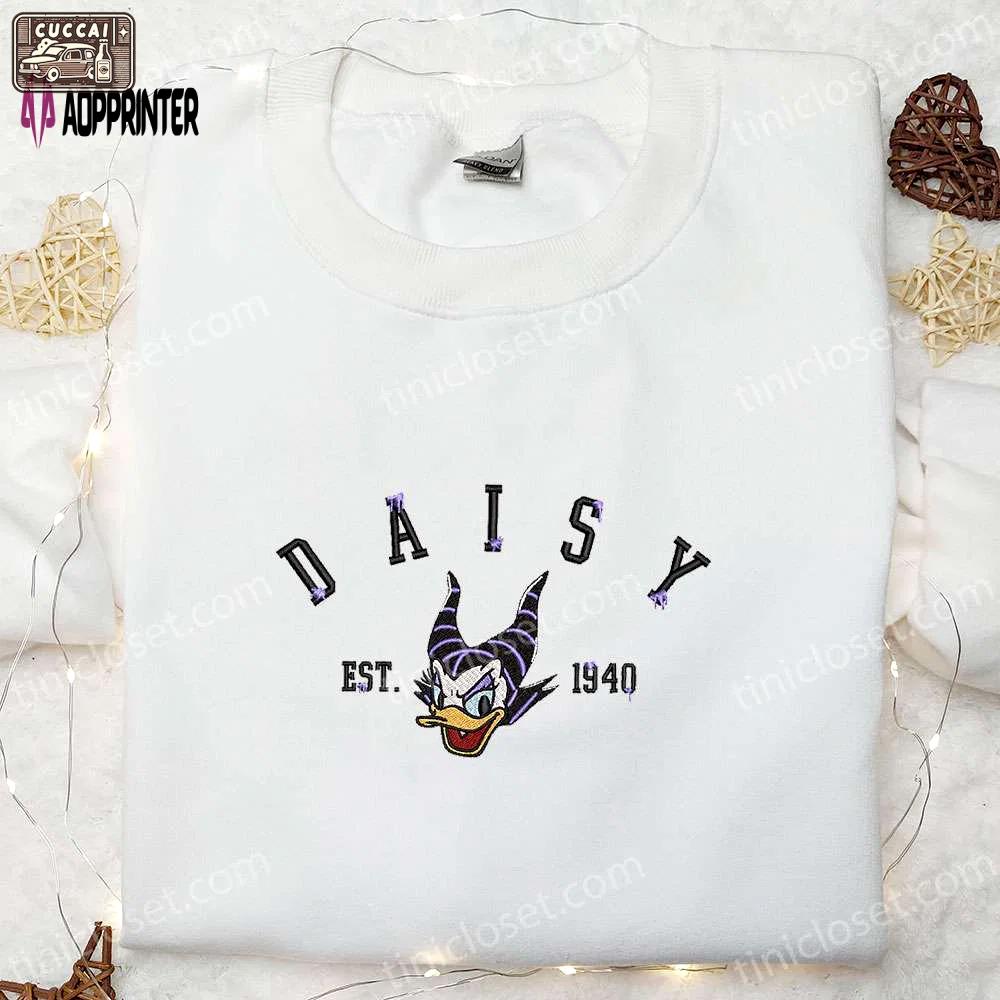 Daisy duck maleficent evil est 1940 embroidered sweatshirt – halloween disney hoodie Embroidered Shirt