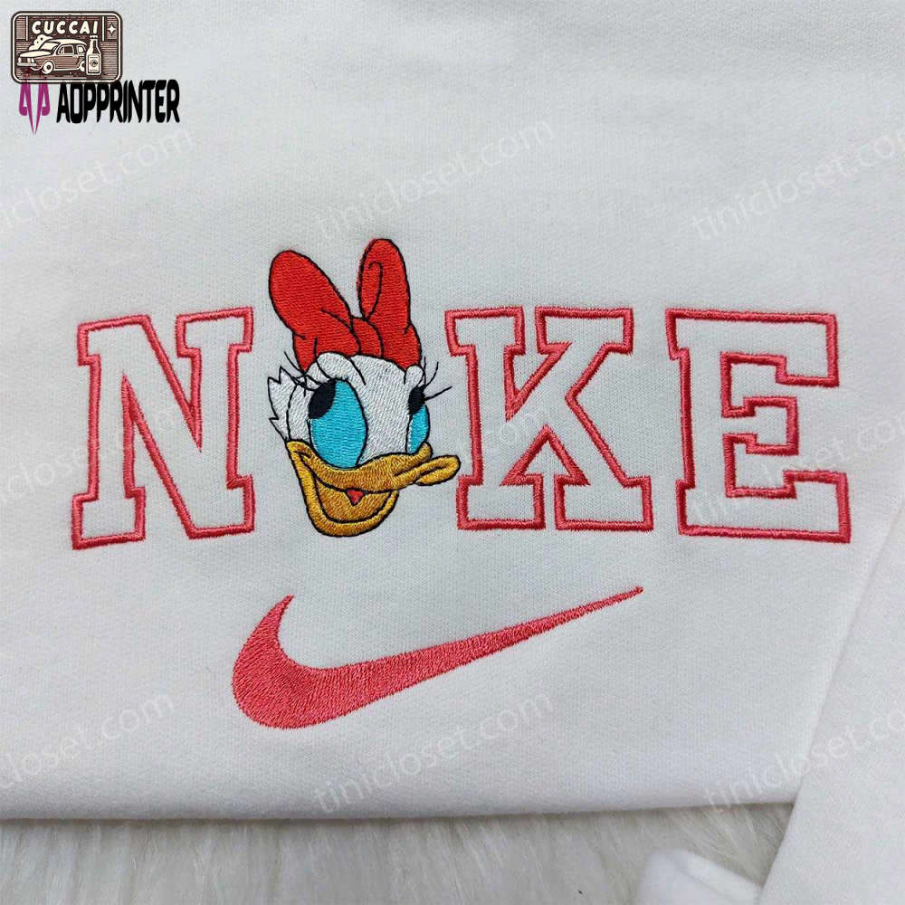 Daisy duck nike embroidered shirt: disneyland family shirts & nike inspired hoodie Embroidered Shirt