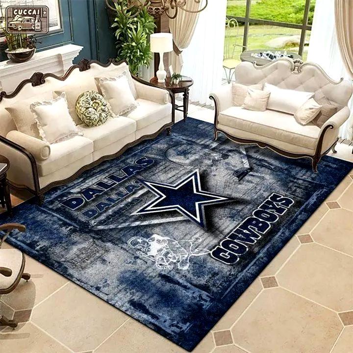 Dallas cowboys area rug living room rug home decor nfl football b100809 Rectangle Rug