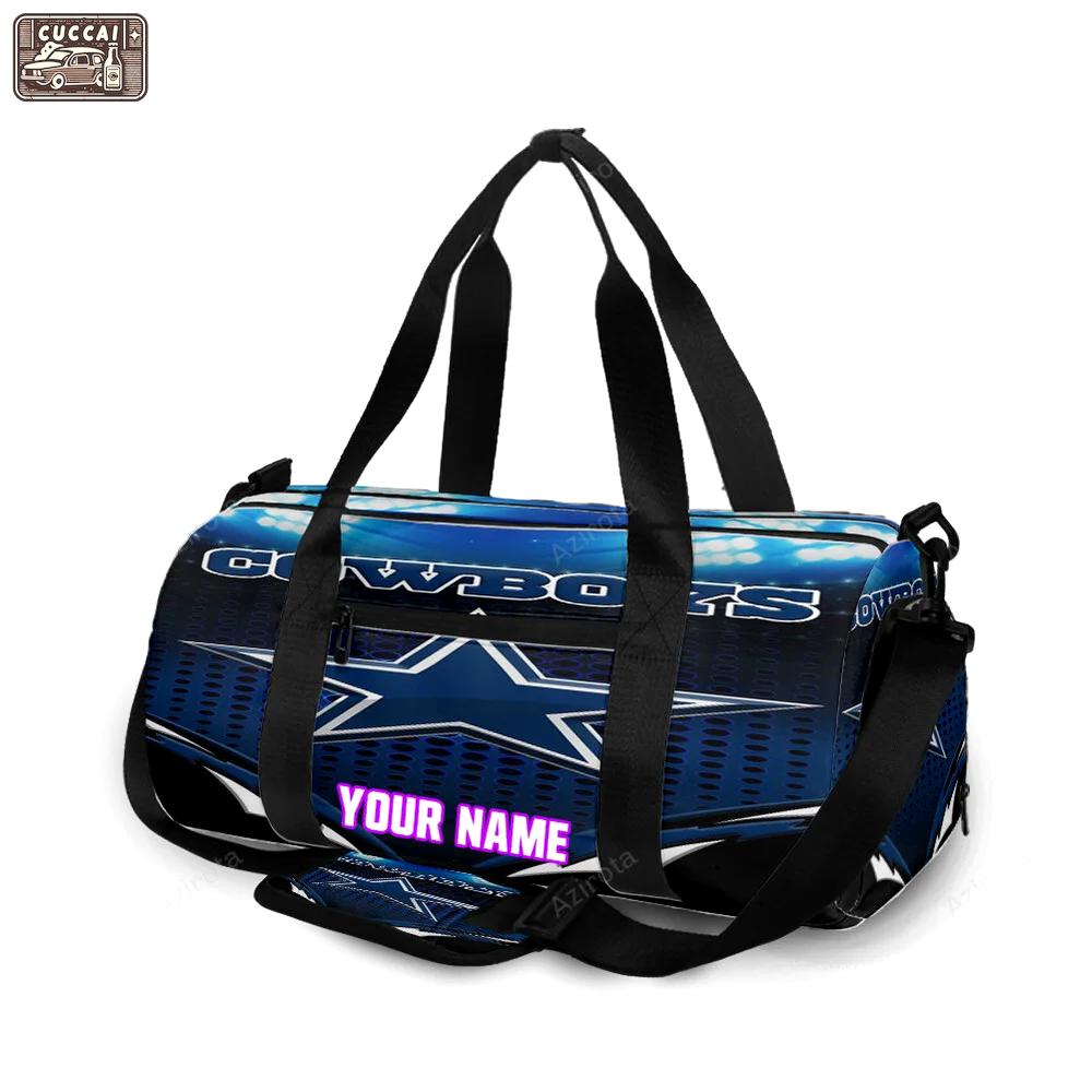 Dallas cowboys cowboys stadium light personalized name travel bag gym bag 991 Travel Bag