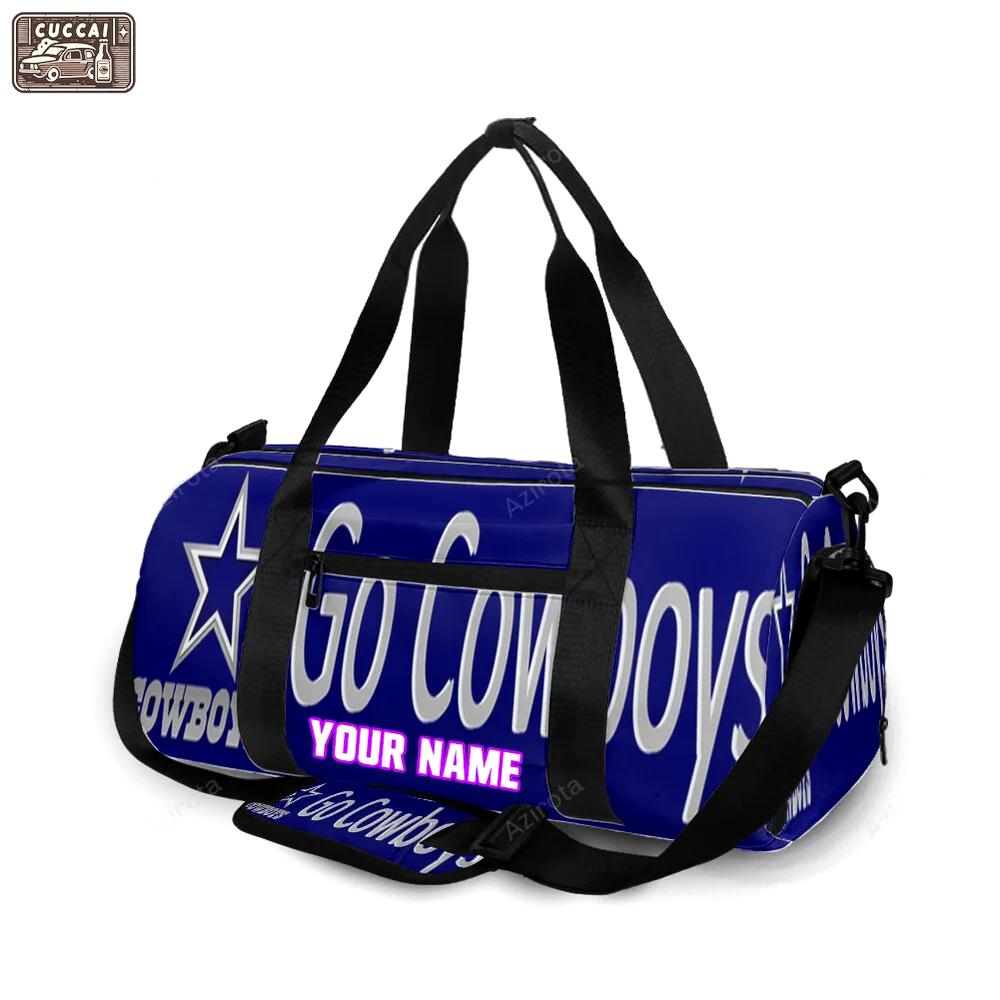 Dallas cowboys go cowboys navy personalized name travel bag gym bag 1290 Travel Bag