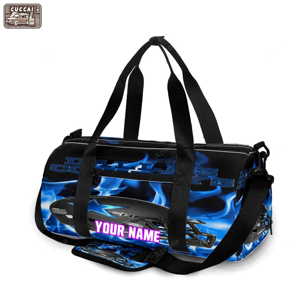 Dallas cowboys helmet blue fire personalized name travel bag gym bag 1573 Travel Bag