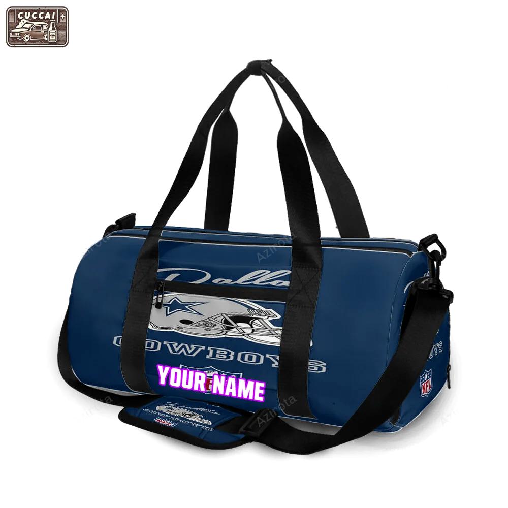 Dallas cowboys helmet nfl blue personalized name travel bag gym bag 809 Travel Bag