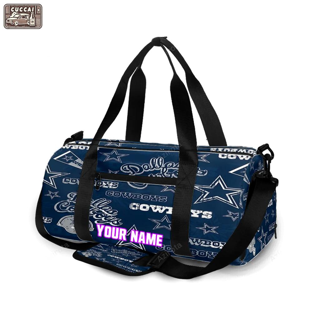 Dallas cowboys helmet star text personalized name travel bag gym bag 224 Travel Bag
