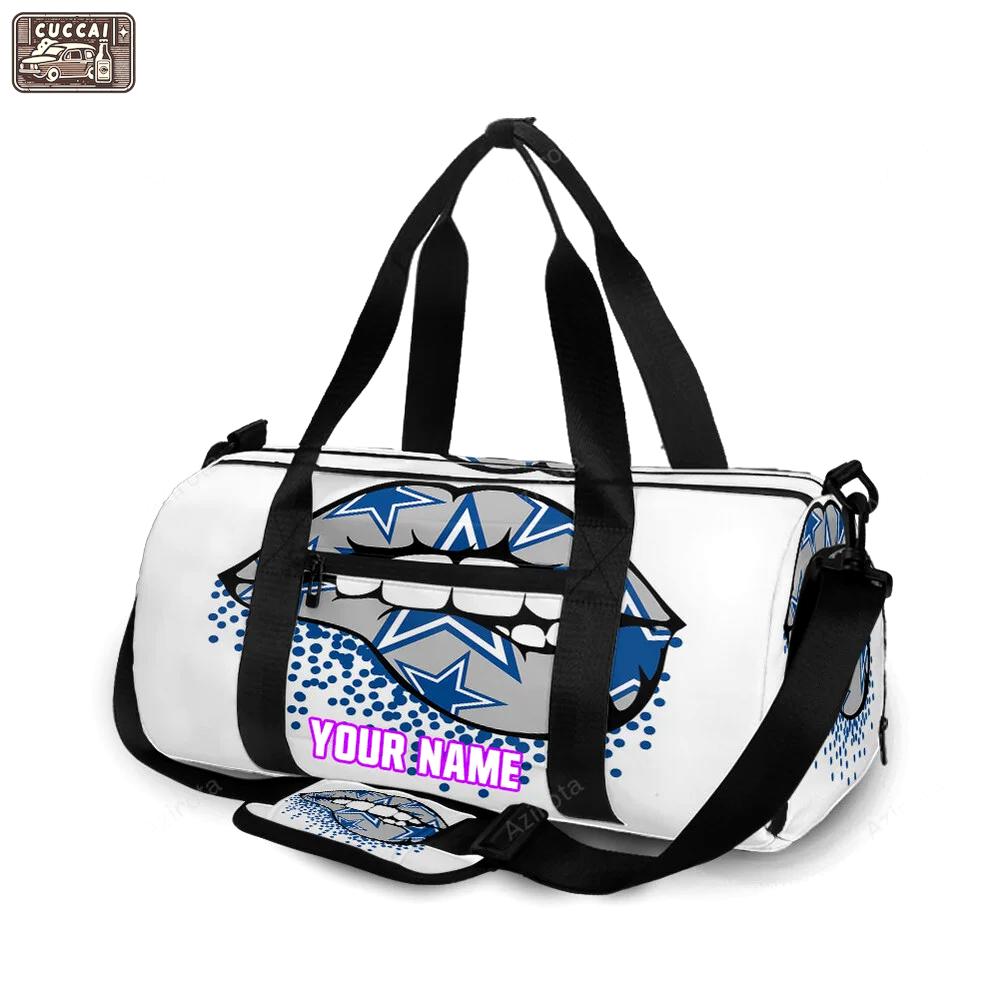 Dallas cowboys lips glitter personalized name travel bag gym bag 2164 Travel Bag