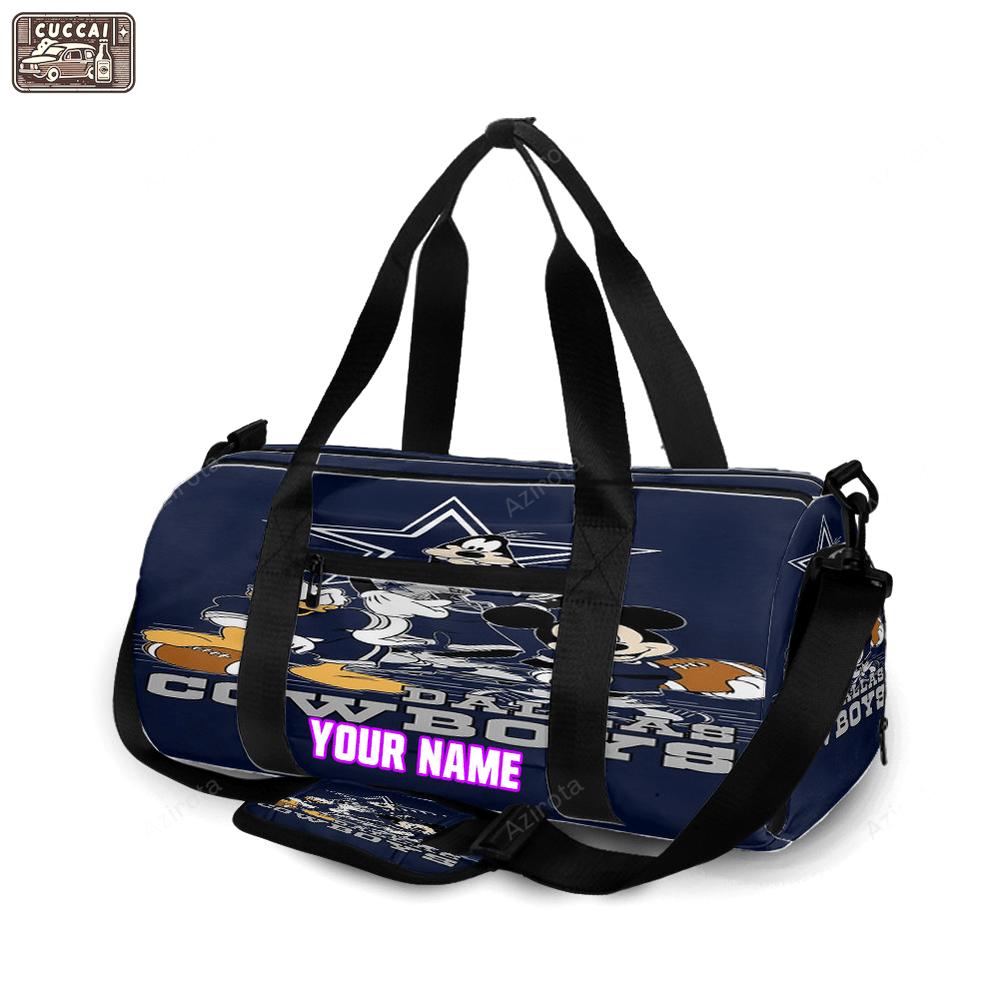 Dallas cowboys mickey donald goofy personalized name travel bag gym bag 1498 Travel Bag