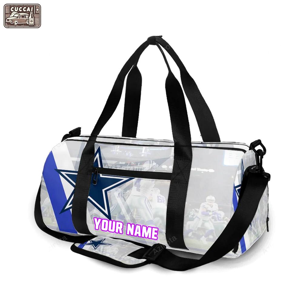 Dallas cowboys star prescott playing personalized name travel bag gym bag 355 Travel Bag