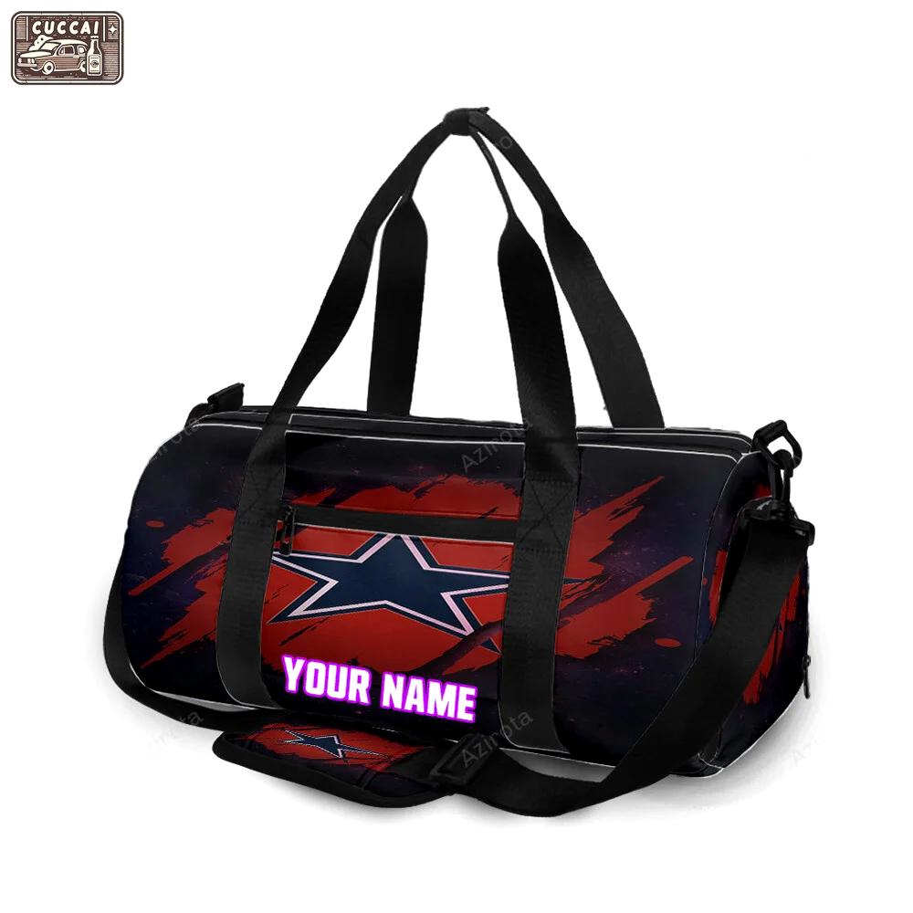 Dallas cowboys star red wood personalized name travel bag gym bag 1915 Travel Bag