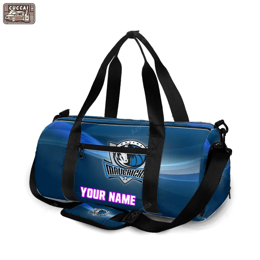 Dallas mavericks logo art 2 personalized name travel bag gym bag 1396 Travel Bag