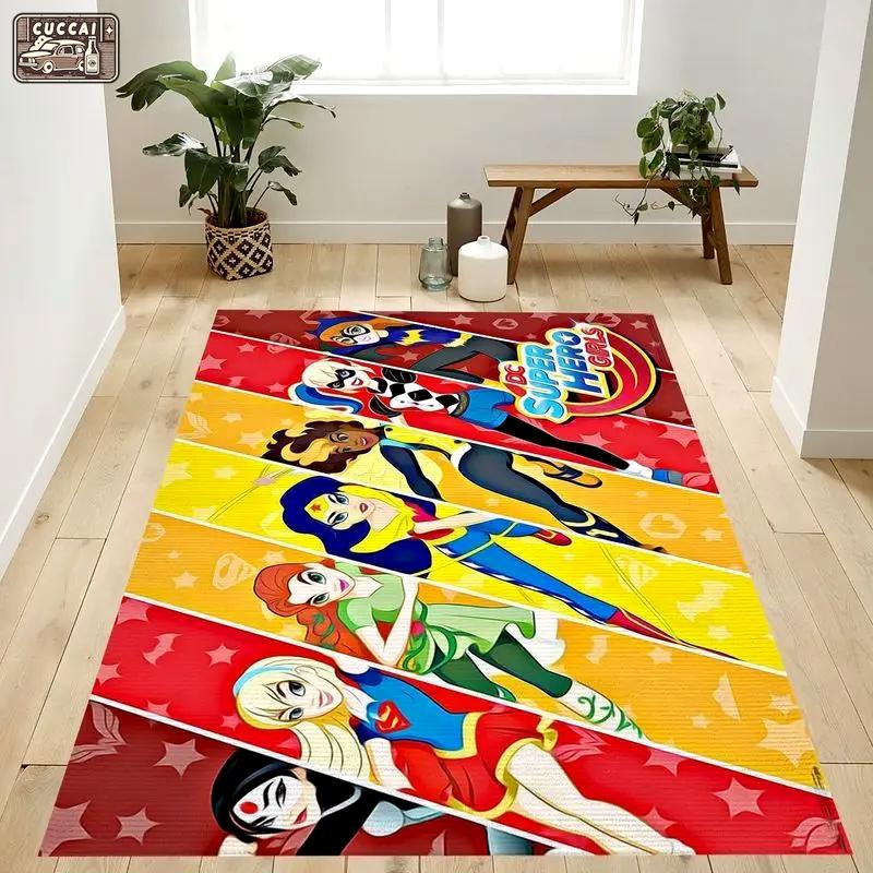 Dc comics tv dc superhero girls league area rug living room and bed room rug rug regtangle carpet floor decor home decor Rectangle Rug
