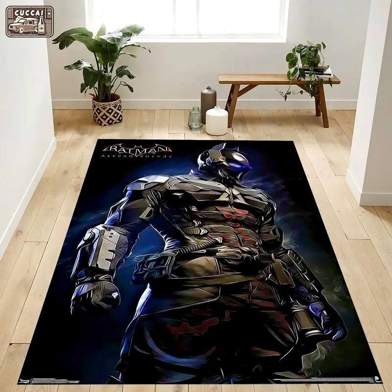 Dc comics video game arkham knight armor area rug living room and bed room rug rug regtangle carpet floor decor home decor Rectangle Rug