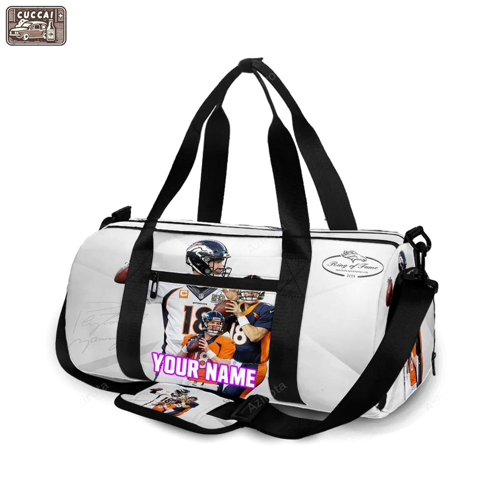 Denver broncos 18 peyton manning v50 personalized name travel bag gym bag 745 Travel Bag
