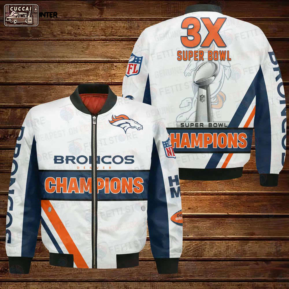 Denver broncos 3x super bowl champions design bomber jacket Bomber Jacket