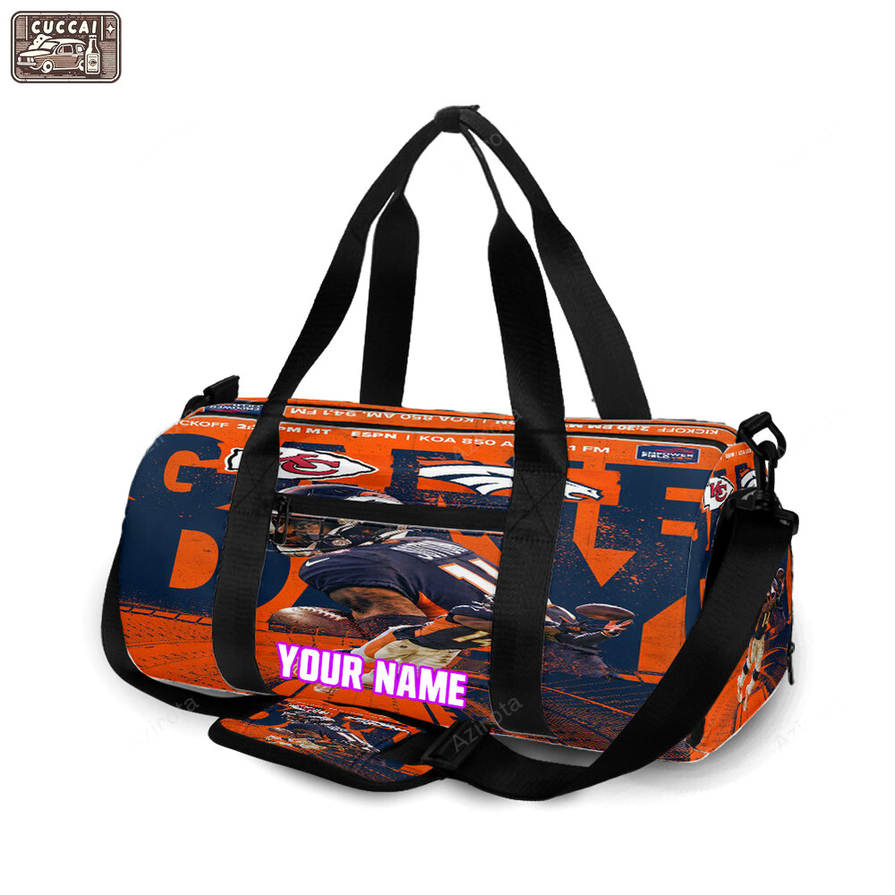 Denver broncos courtland sutton personalized name travel bag gym bag 1345 Travel Bag
