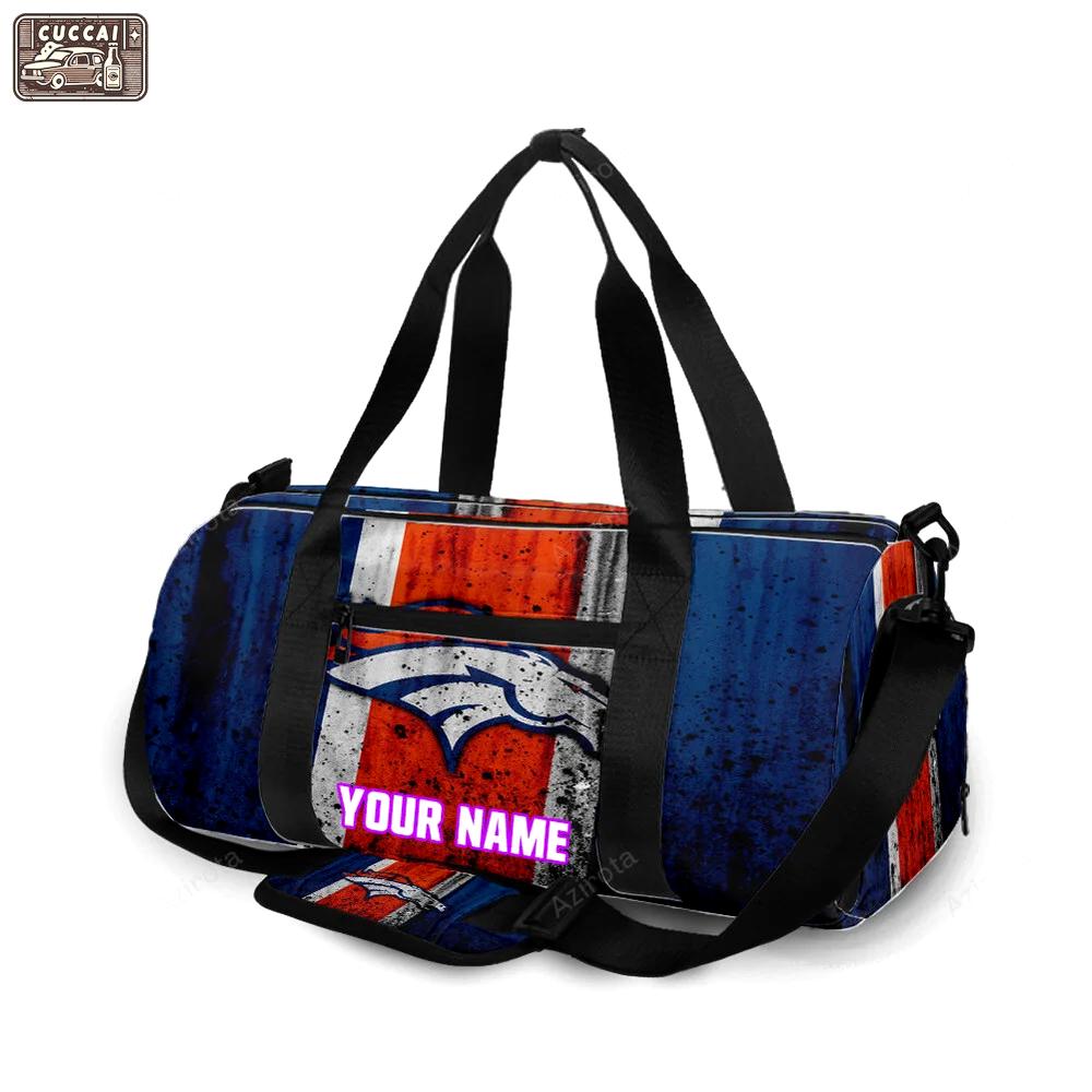 Denver broncos emblem v18 personalized name travel bag gym bag 338 Travel Bag