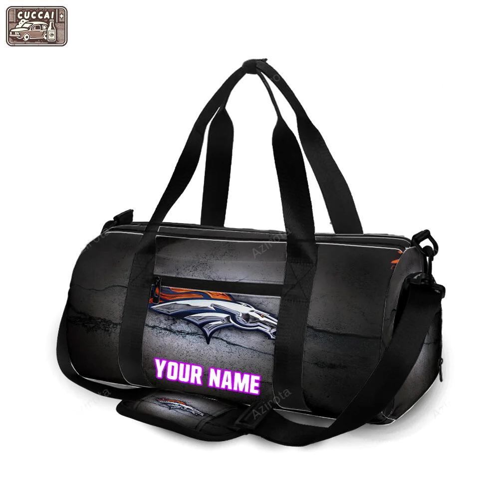 Denver broncos emblem v56 personalized name travel bag gym bag 605 Travel Bag