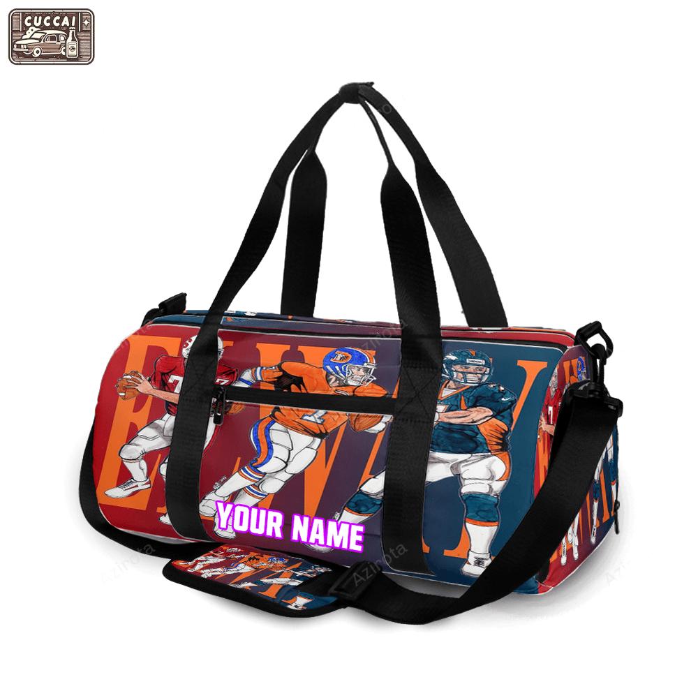 Denver broncos john elway v40 personalized name travel bag gym bag 886 Travel Bag