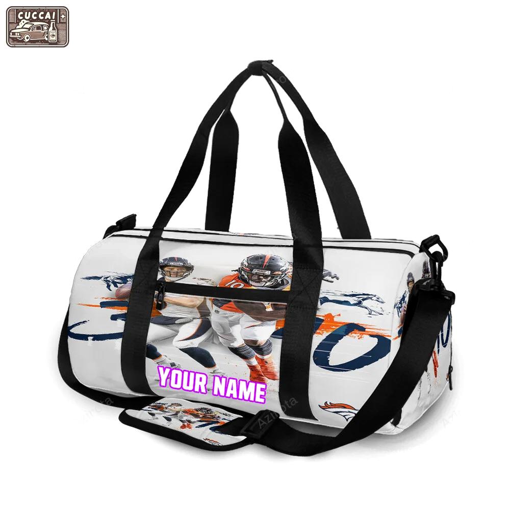Denver broncos russell wilson x jerry jeudy v54 personalized name travel bag gym bag 1093 Travel Bag