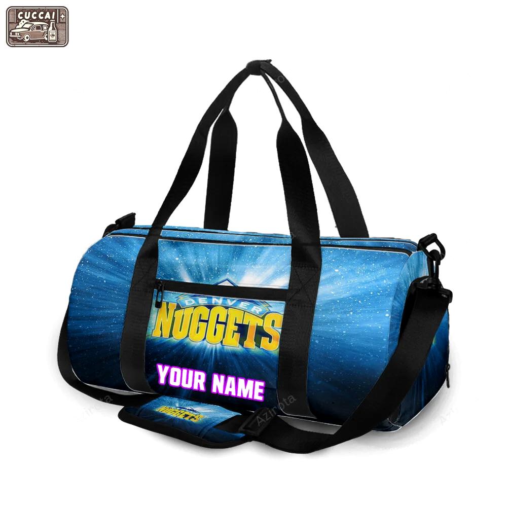 Denver nuggets blue galaxy personalized name travel bag gym bag 1003 Travel Bag