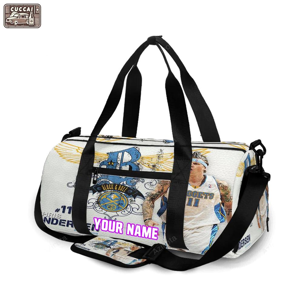 Denver nuggets chris andersen1 personalized name travel bag gym bag 1475 Travel Bag