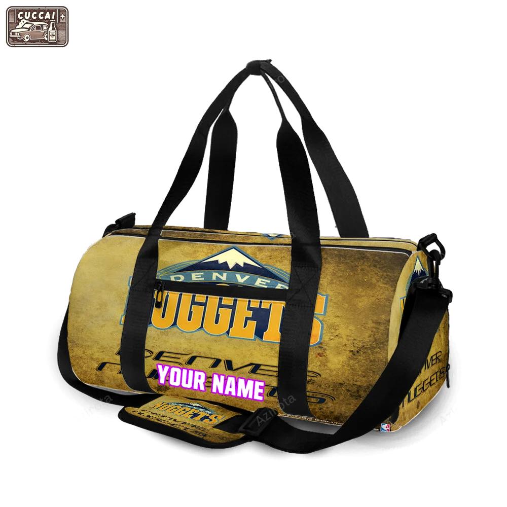 Denver nuggets yellow smoke black personalized name travel bag gym bag 2017 Travel Bag