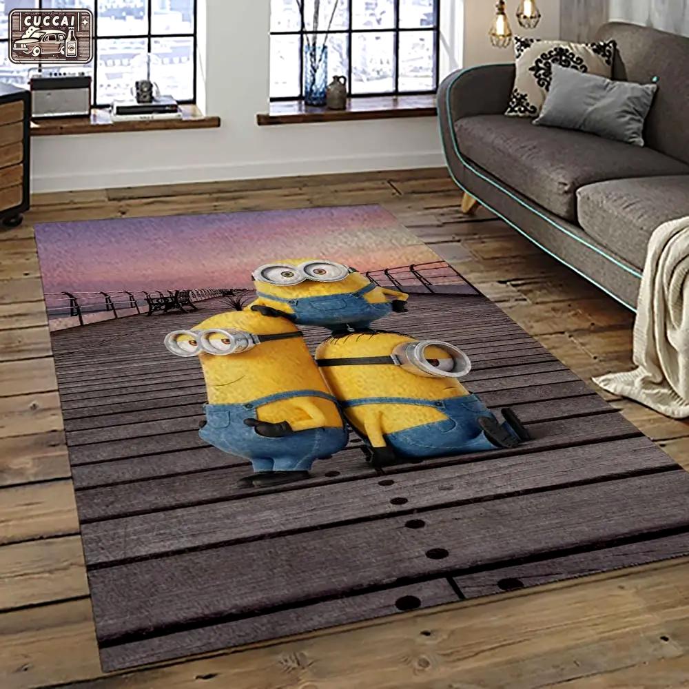 Despicable me film movie minion characters area rug home decor halloween gift best present for friends dmm87 Rectangle Rug