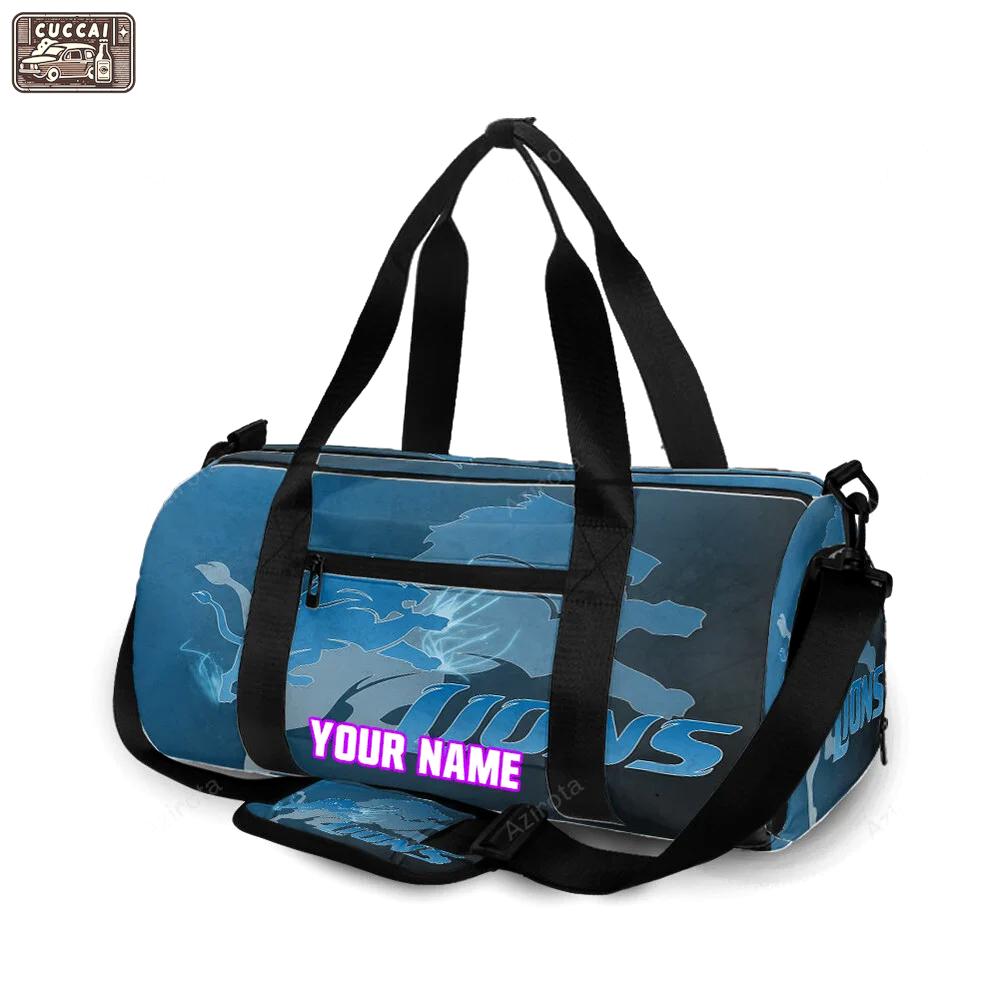 Detroit lions emblem v1 personalized name travel bag gym bag 2006 Travel Bag