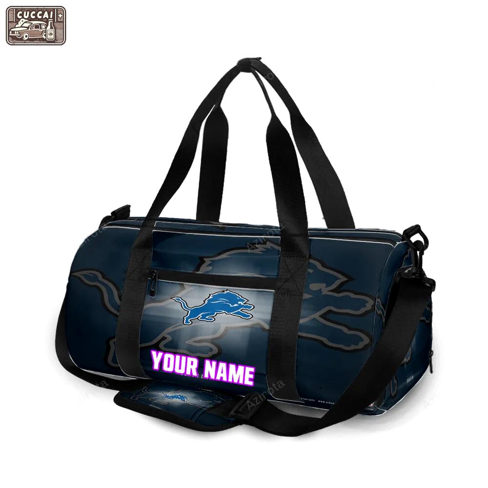 Detroit lions emblem v5 personalized name travel bag gym bag 979 Travel Bag