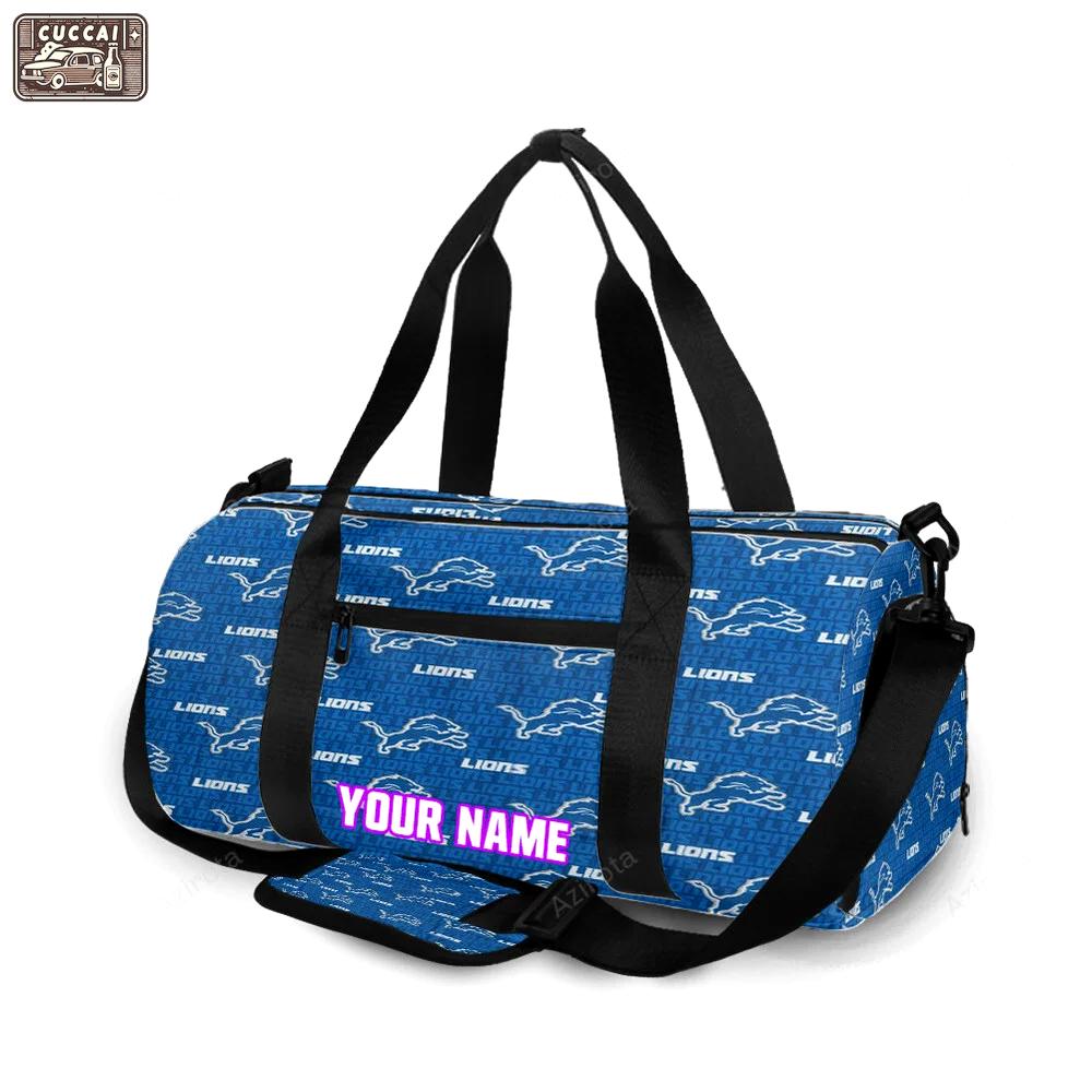 Detroit lions emblem v9 personalized name travel bag gym bag 1728 Travel Bag