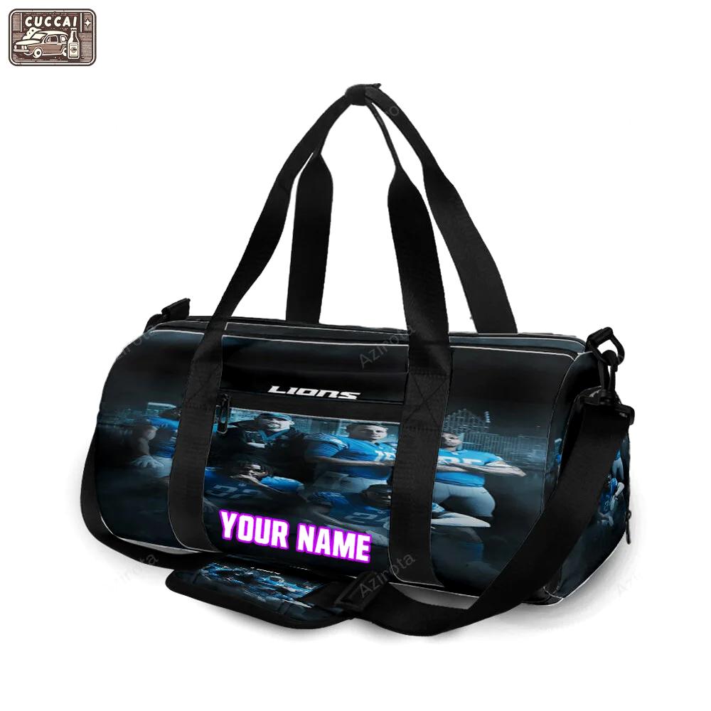Detroit lions team v4 personalized name travel bag gym bag 883 Travel Bag