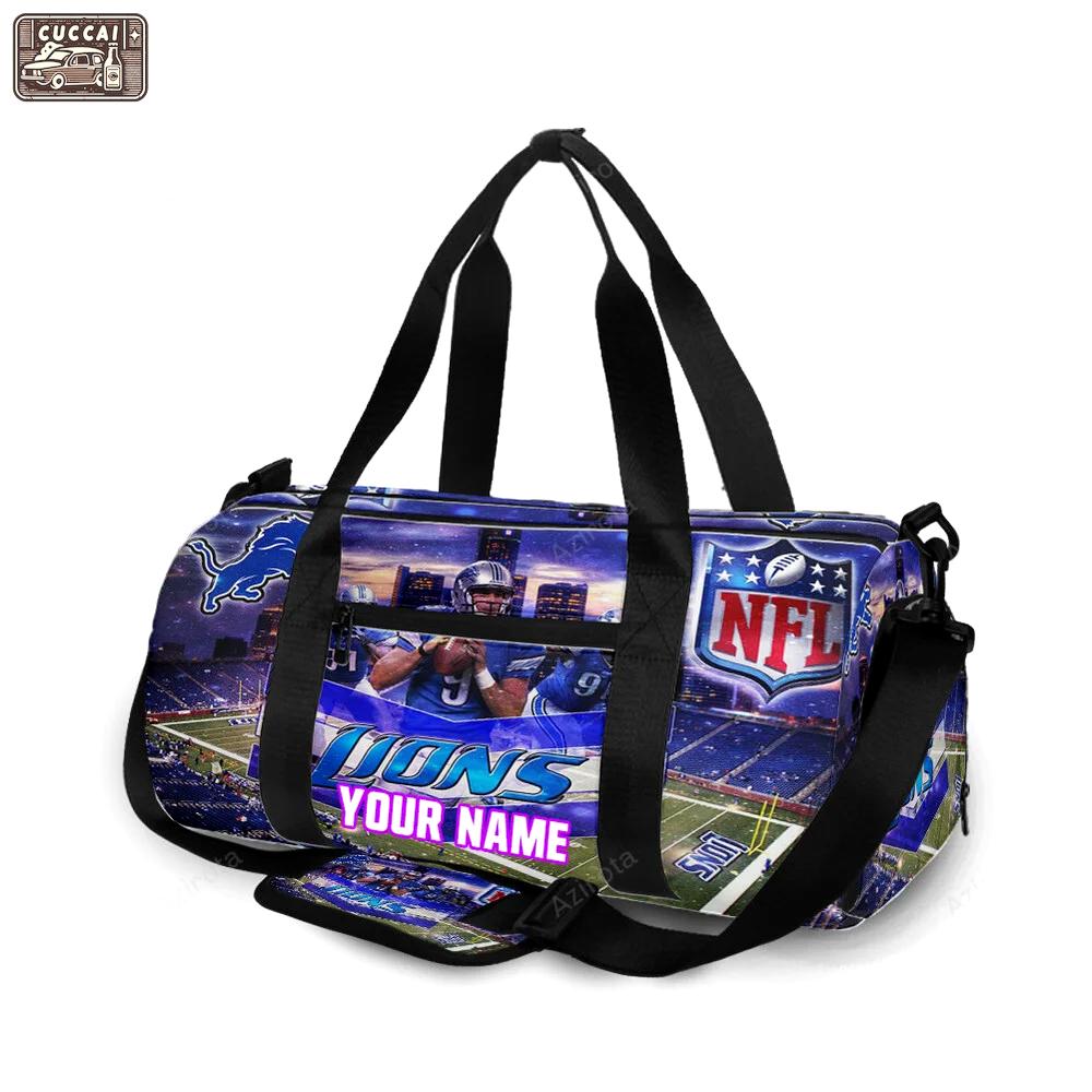 Detroit lions team v5 personalized name travel bag gym bag 1460 Travel Bag