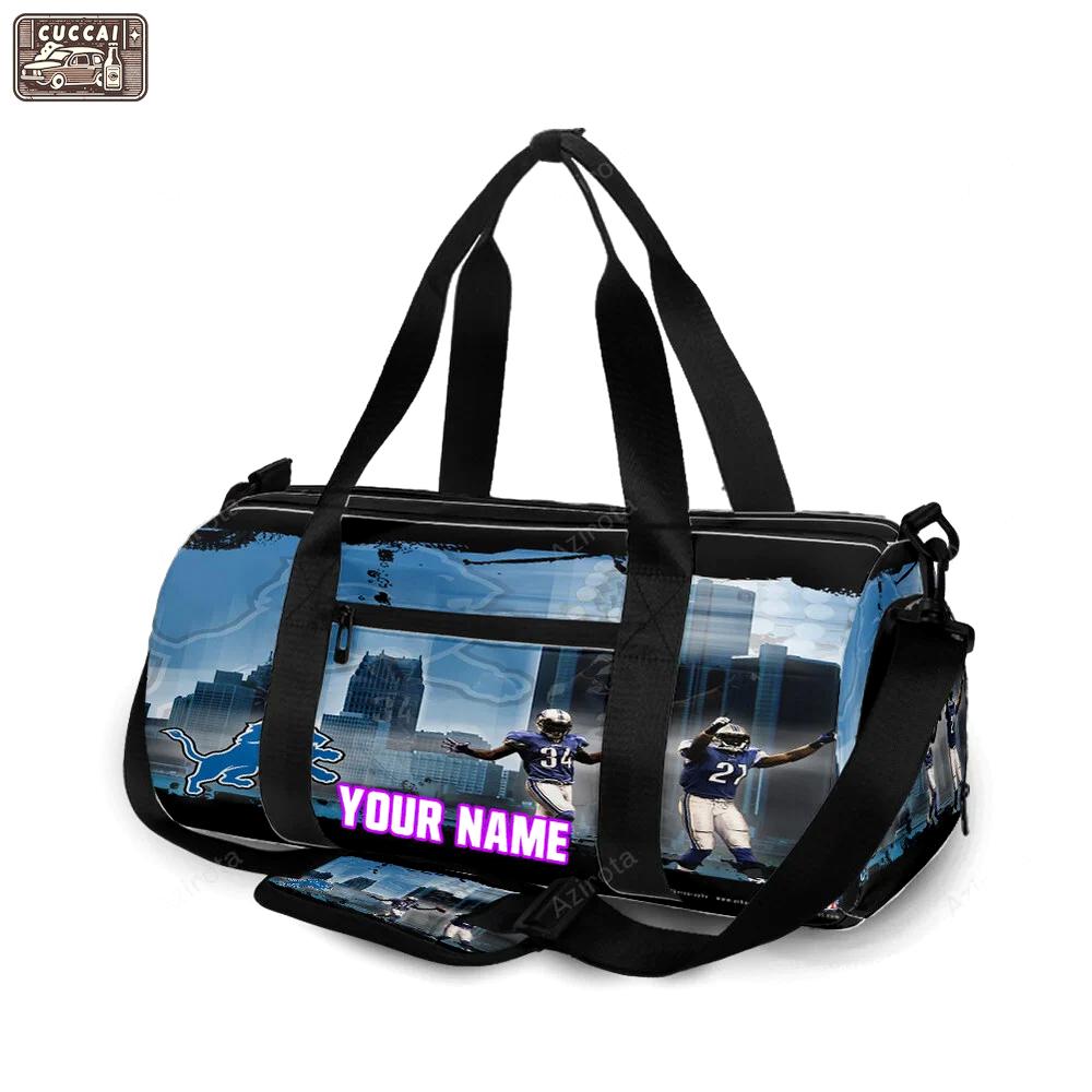 Detroit lions team v6 personalized name travel bag gym bag 418 Travel Bag
