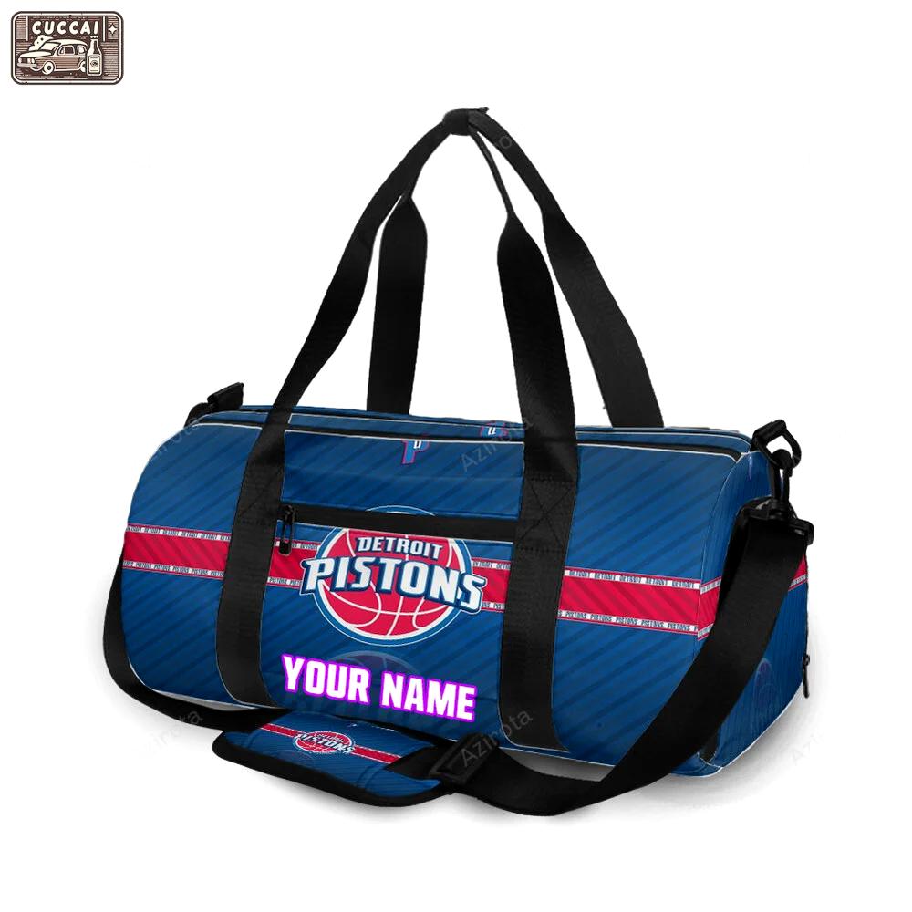 Detroit pistons red line blue personalized name travel bag gym bag 978 Travel Bag