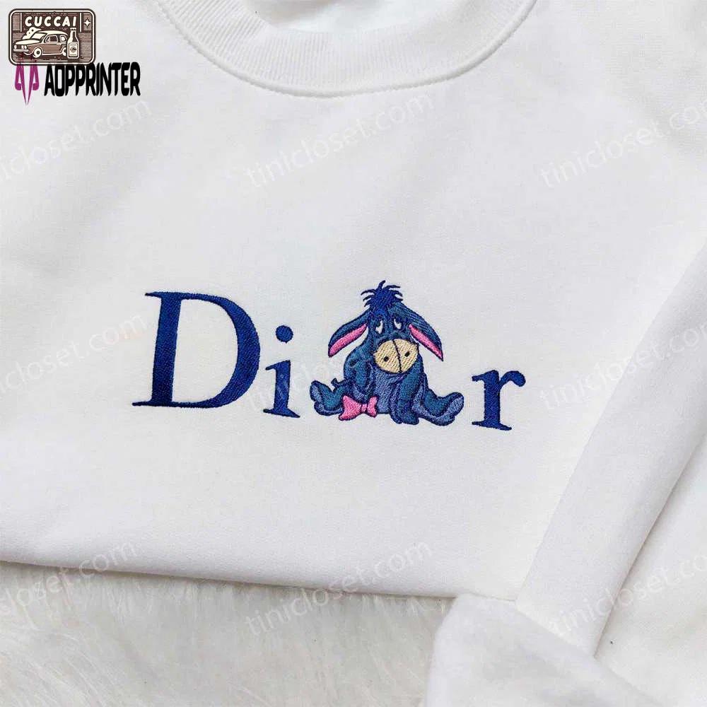 Dior eeyore embroidered sweatshirt: disney winnie the pooh shirt stylish hoodie Embroidered Shirt