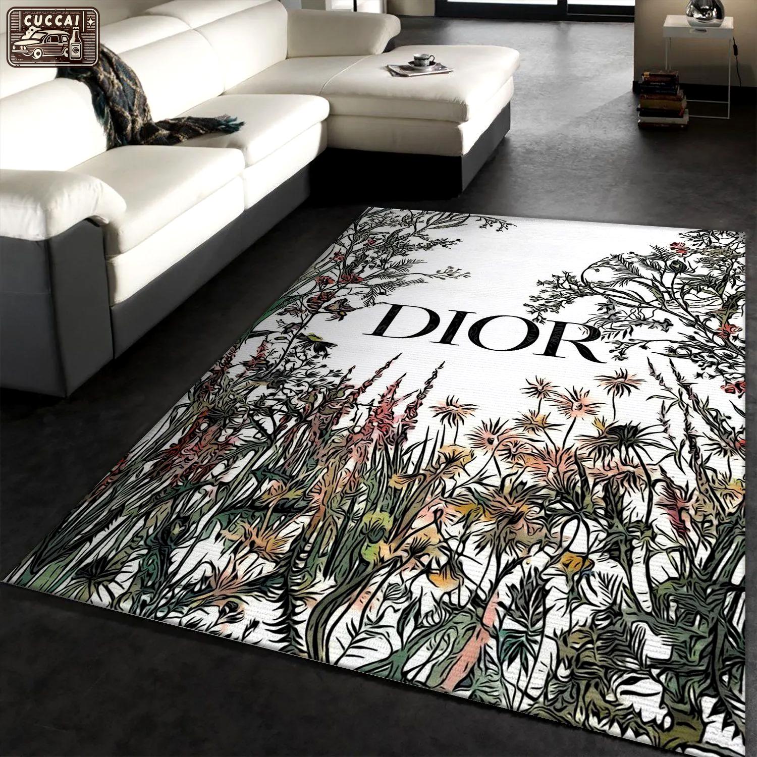 Dior logo type 182. Upgrade Your Living Room with Luxury Home Decor: Area Carpets, Floor Decor, Door Mats, and Hot Gift Items with style a High-End Fashion Brand Rectangle Rug