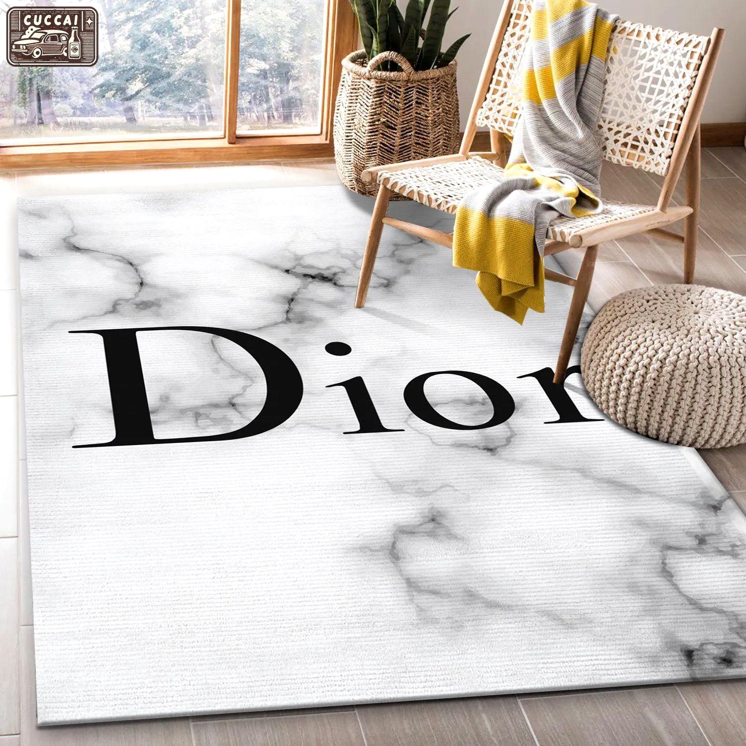 Dior logo type 744. Upgrade Your Living Room with Luxury Home Decor: Area Carpets, Floor Decor, Door Mats, and Hot Gift Items with style a High-End Fashion Brand Rectangle Rug