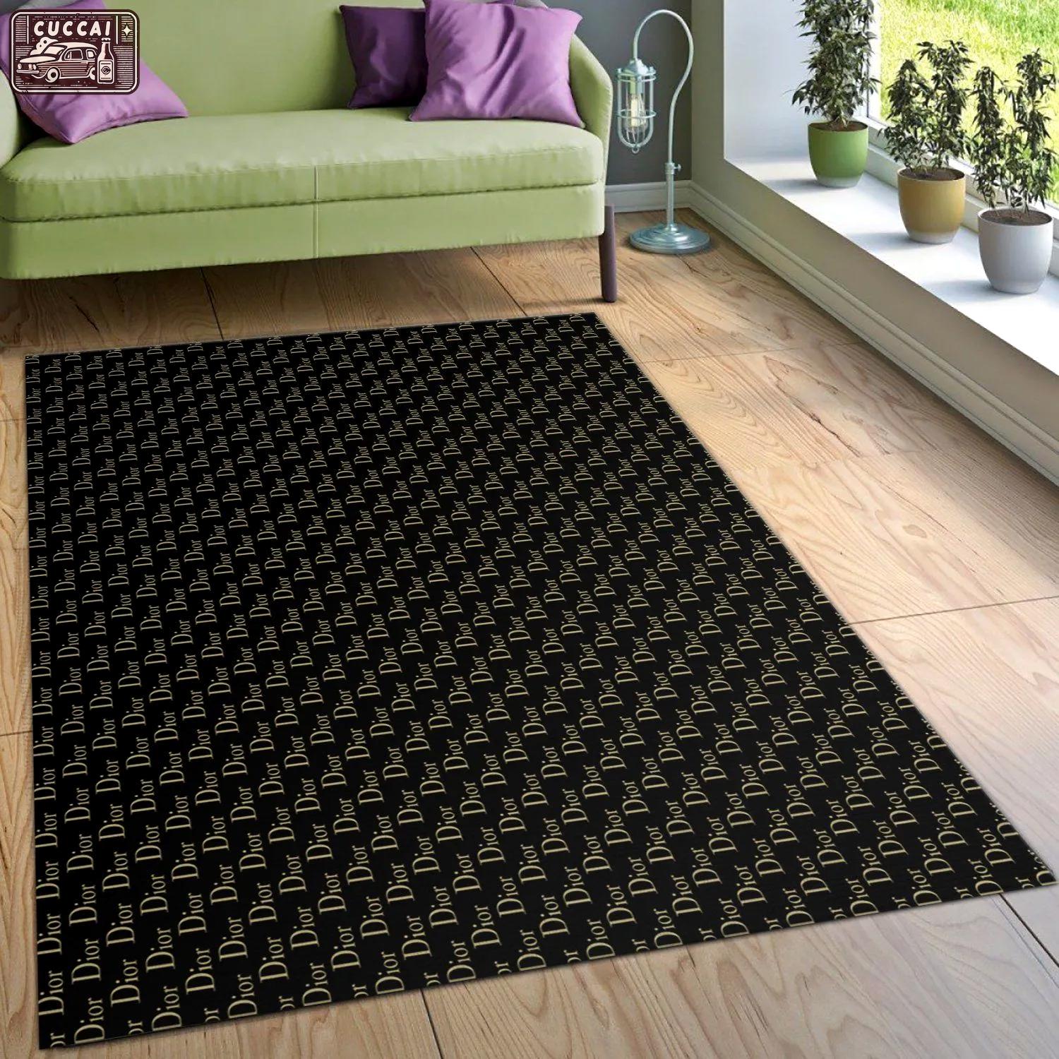 Dior logo type 751. Upgrade Your Living Room with Luxury Home Decor: Area Carpets, Floor Decor, Door Mats, and Hot Gift Items with style a High-End Fashion Brand Rectangle Rug
