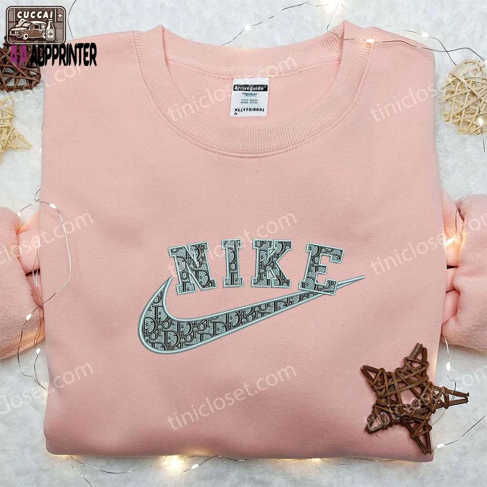 Dior x nike embroidered sweatshirt: trendy brand & nike inspired shirt Embroidered Shirt