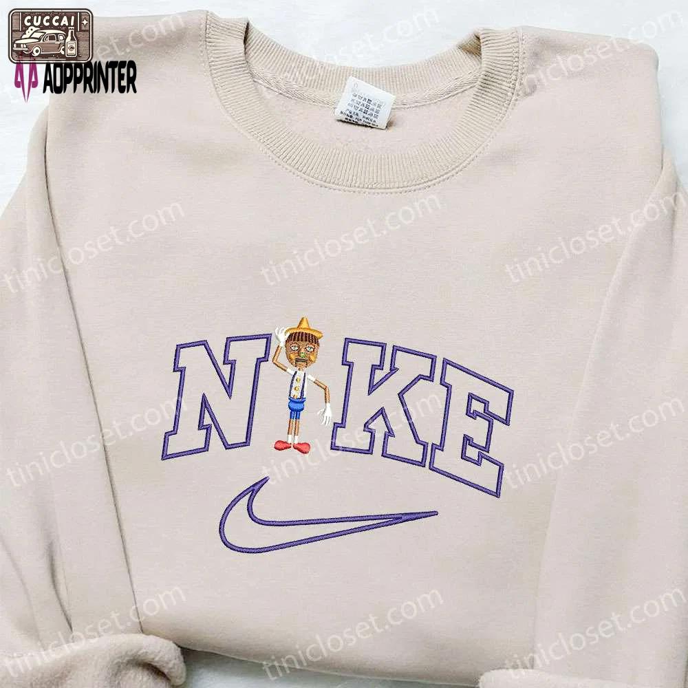 Disney characters embroidered shirt nike x pinocchio cartoon nike inspired t-shirt Embroidered Shirt
