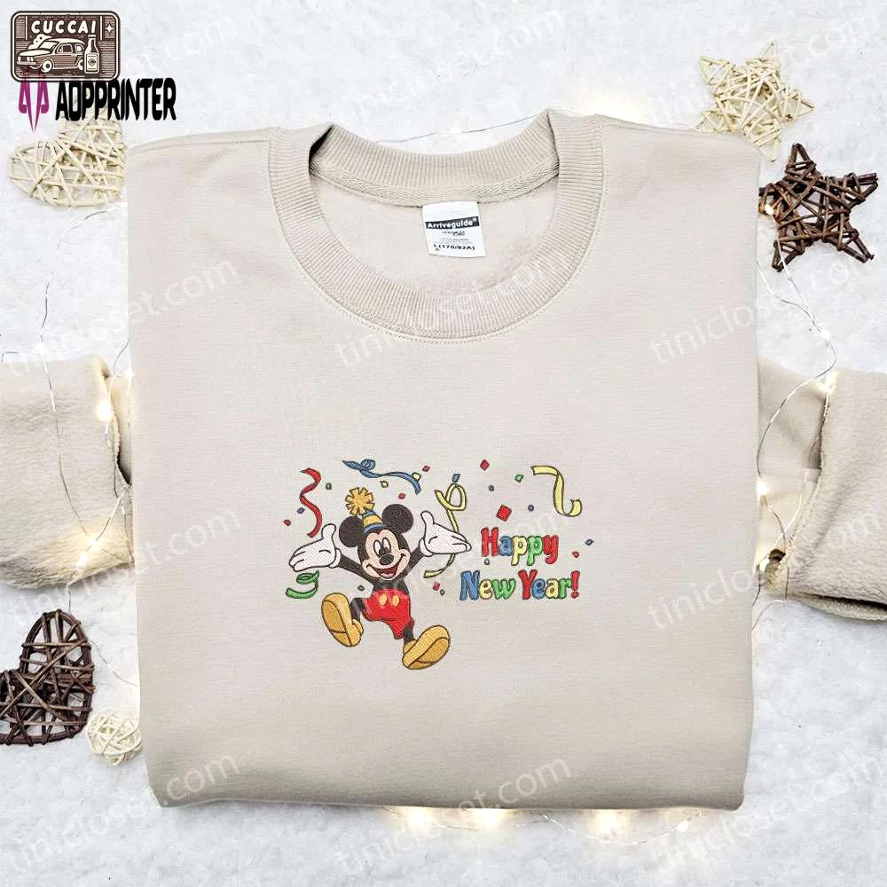 Disney characters merry christmas sweatshirt: mickey happy new year cartoon & movie embroidered shirt – best gift ideas Embroidered Shirt